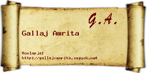 Gallaj Amrita névjegykártya